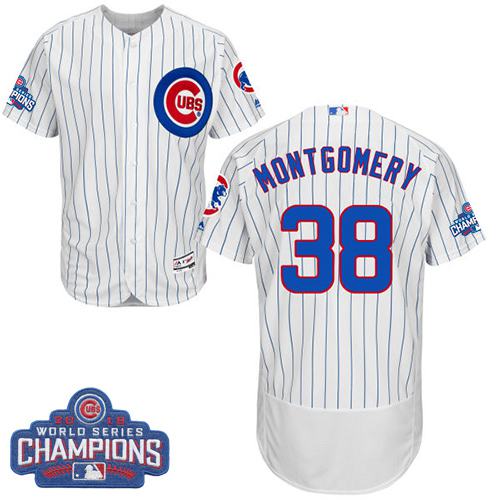 Cubs #38 Mike Montgomery White Flexbase Authentic Collection 2016 World Series Champions Stitched MLB Jersey
